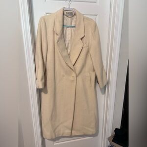 Vintage Ashely Scott Wool Coat Classic Cream 80s- Large